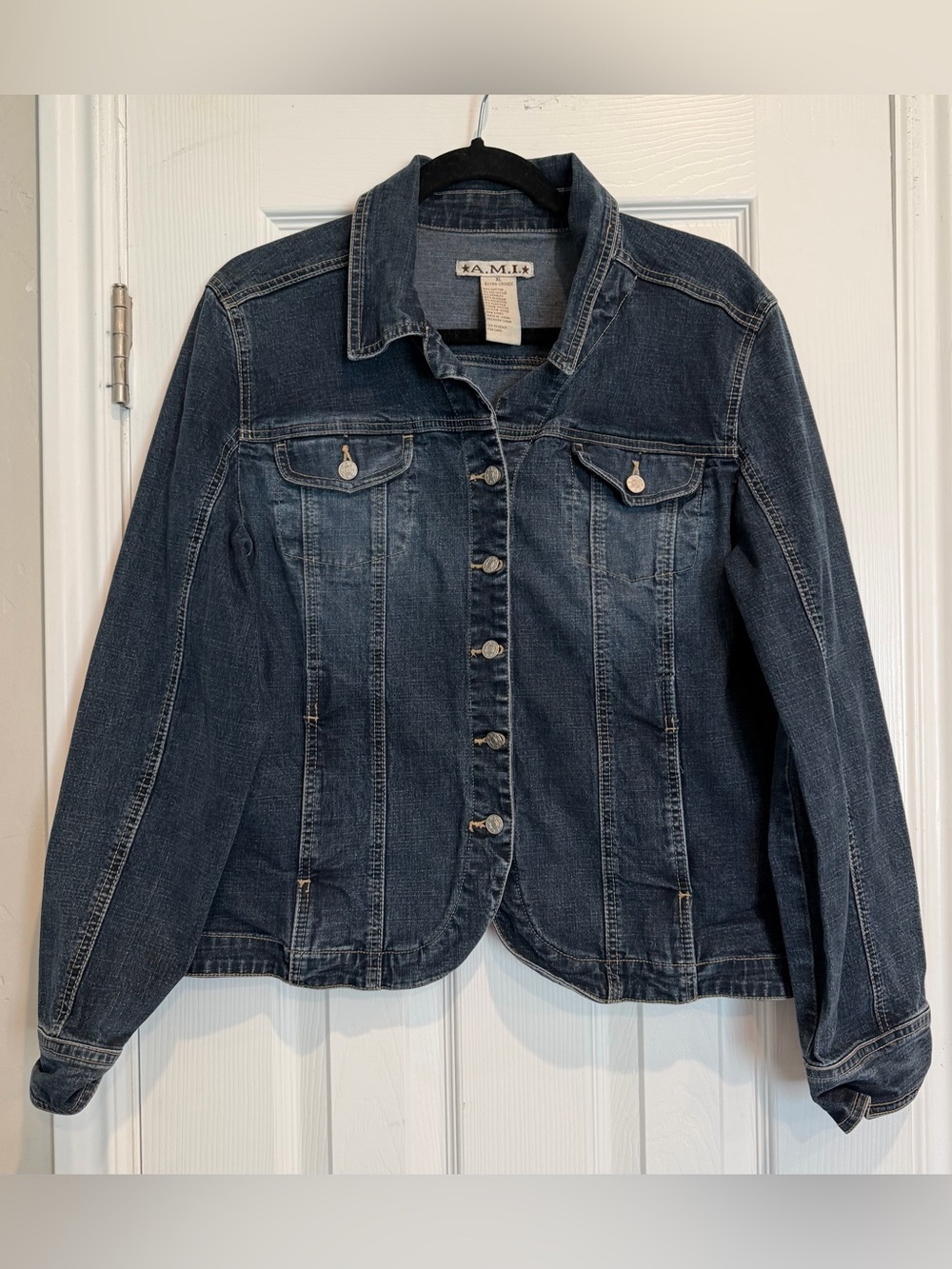 AMI Indigo Blue Denim Jean Jacket - Women's Button-Front